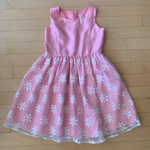 Girl's Pink Flowery Dress